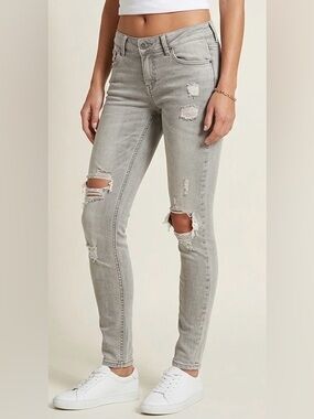 Zara gray distressed, washed out jeans, good condition, size 4
